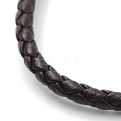 Braided Round Imitation Leather Bracelets Making BJEW-H610-03G-11-1