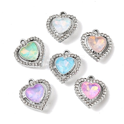 UV Plating Alloy Glass Pendants FIND-K032-16P-1