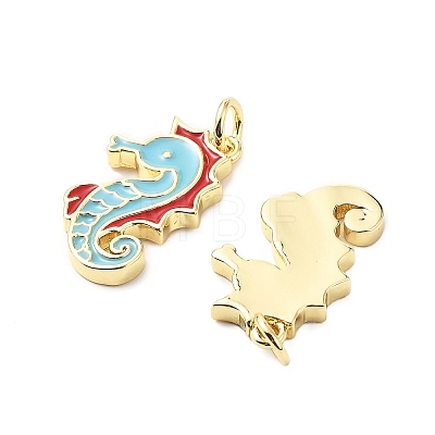 Brass Enamel Pendants KK-L237-027G-04-1