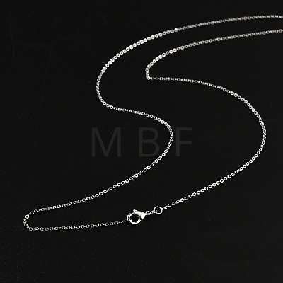 1mm Rack Plating Brass Cable Chain Necklaces for Women Men MAK-L044-23P-1