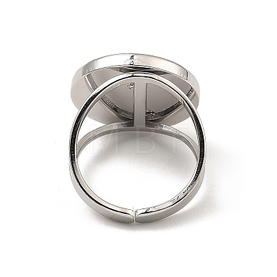 Non-Tarnish 304 Stainless Steel Open Cuff Pad Ring Settings X-RJEW-Z018-41P-1