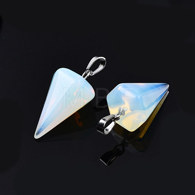 Cone/Spike/Pendulum Opalite Stone Pendants G-R278-85-1