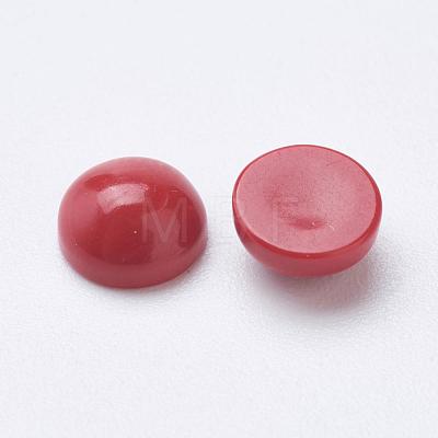 Synthetic Coral Cabochons G-F501-03-6mm-1