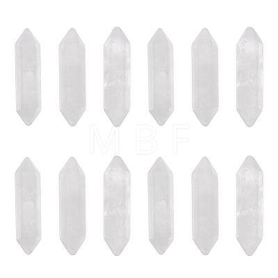 Olycraft 12Pcs Faceted Natural Quartz Crystal Beads G-OC0003-64-1