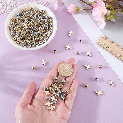 600Pcs 4 Styles CCB Plastic Beads CCB-SP0001-15-1