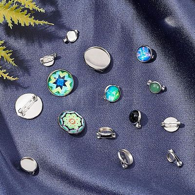 Tarnish Resistant 304 Stainless Steel Brooch Findings X-STAS-F191-04P-12mm-1