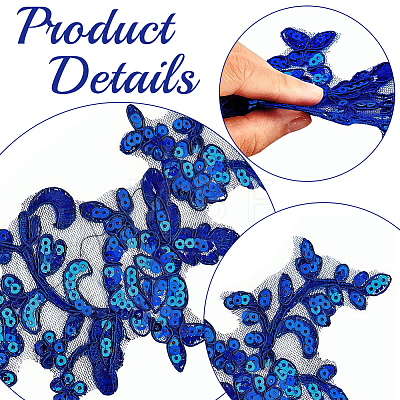2Pairs Leaves Polyester Embroidery Ornaments Accessories DIY-GF0014-46B-1
