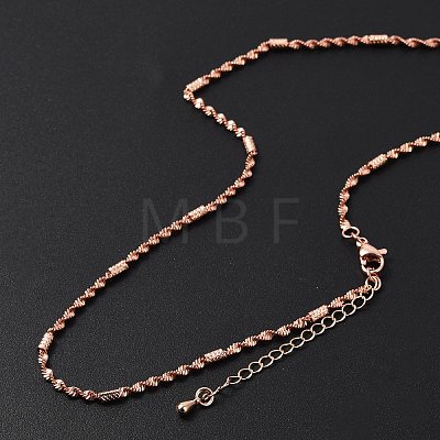 Brass Singapore Chains Necklaces for Women NJEW-D302-38RG-1