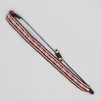 Adjustable Nylon Cord Braided Bead Bracelets BJEW-Z013-39-1