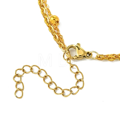 Double Layers Alloy Heart Pendant Necklaces NJEW-JN04925-1