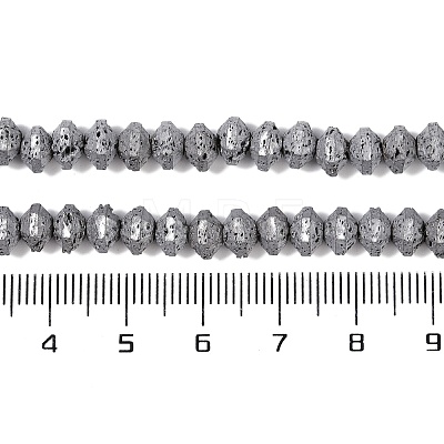 Electroplated Natural Lava Rock Beads Strands G-A234-F02-01G-1