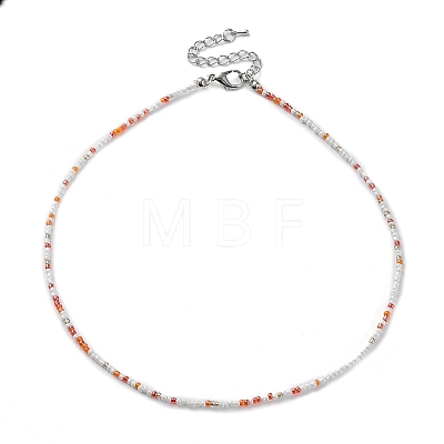 Glass Beaded Necklace NJEW-Z029-05N-1