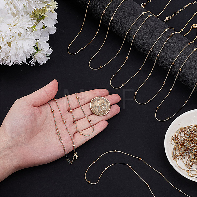 20Pcs Stainless Steel Round Snake Chain Necklaces with Ball NJEW-OC0001-08G-1