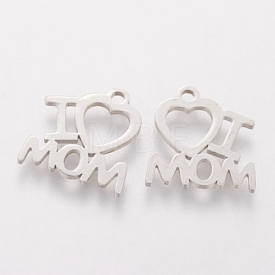 Mother's Day 201 Stainless Steel Charms STAS-S105-T121-1