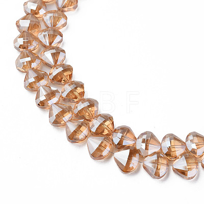 Electroplate Transparent Glass Beads Strands EGLA-N002-36-F01-1