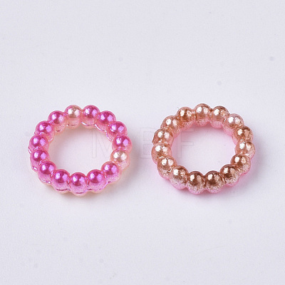 ABS Plastic Imitation Pearl Linking Rings OACR-N005-6mm-07-1