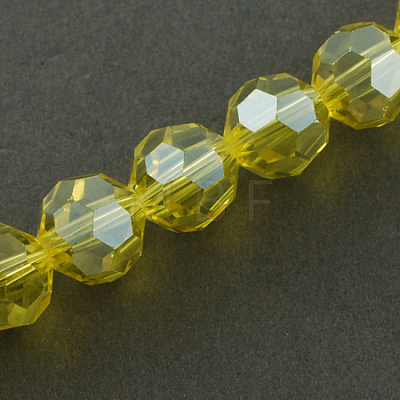 Faceted(32 Facets) Electroplate Glass Bead Strands X-EGLA-R015-8mm-26-1