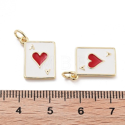 Playing Card Rack Plating Brass Enamel Pendants KK-G512-11G-1