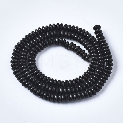 Natural Black Stone Beads Strands G-S366-089-1