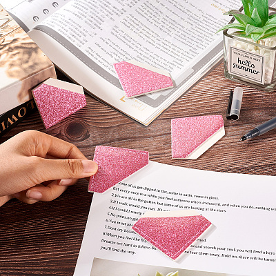 Glitter Imitation Leather Book Corner Protectors AJEW-TAC0038-03C-1