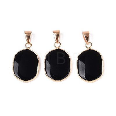 Natural Black Onyx(Dyed & Heated) Pendants G-N349-04A-G-1