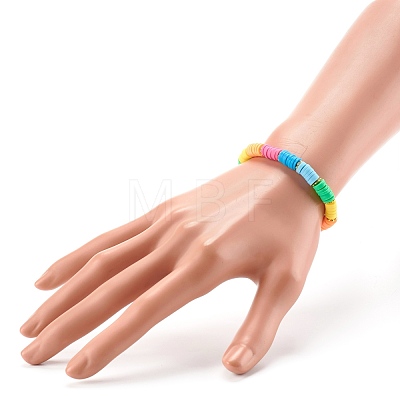Polymer Clay Beads Stretch Bracelets BJEW-JB06347-1