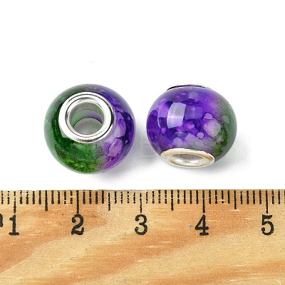 Two Tone Glass European Beads GPDL-K003-01G-1