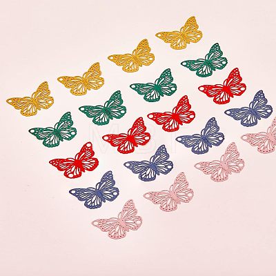 CHGCRAFT 30Pcs 5 Colors Spray Painted Alloy Pendants FIND-CA0005-13-1