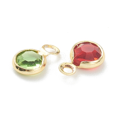 Faceted Glass Charms KK-F826-05G-1