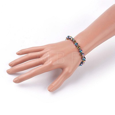 Electroplate Glass Stretch Bracelets BJEW-JB04017-03-1