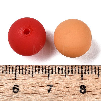 Rubberized Style Imitated Silicone Acrylic Beads MACR-T048-01B-01-1