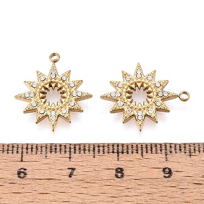 304 Stainless Steel Micro Pave Cubic Zirconia Pendants STAS-N115-55G-1