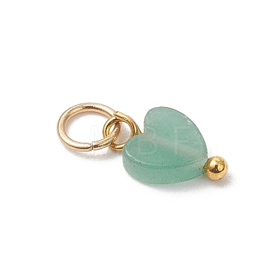 Natural Mixed Gemstone Heart Charms X-PALLOY-JF04905-01-1