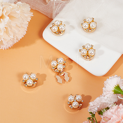 6Pcs Round Alloy Rhinestone Cufflinks BUTT-ME0001-55-1