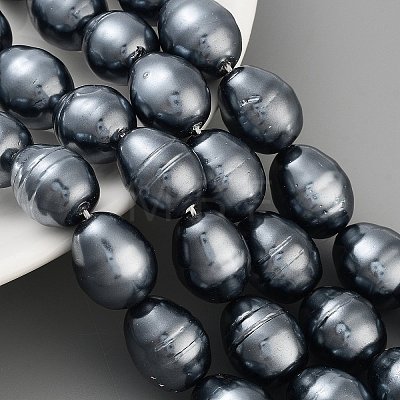 Electroplated Shell Pearl Beads Strands BSHE-H110-01-02-1