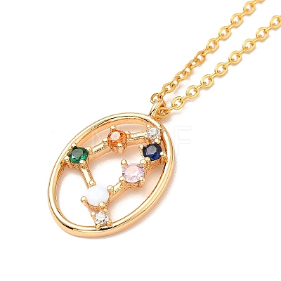 Colorful Cubic Zirconia Constellation Pendant Necklace LS-NJEW-H166-01A-1