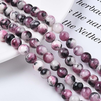 Natural Dyed Persian Jade Gemstone Bead Strands X-G-R271-8mm-XP13-1