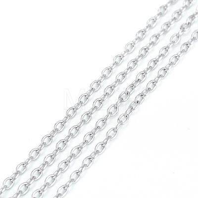 3.28 Feet 201 Stainless Steel Cable Chains X-CHS-R008-11-1