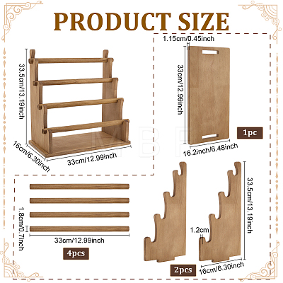 4-Tier Wood Bracelet Organizer Display Stands BDIS-WH0010-16B-1