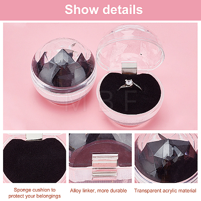 CHGCRAFT Transparent Plastic Ring Boxes OBOX-CA0001-003-1