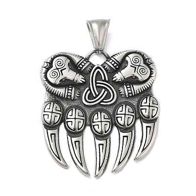 304 Stainless Steel Pendants STAS-V008-02AS-1