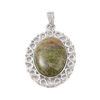 Natural Unakite Pendants G-A226-03P-03-1