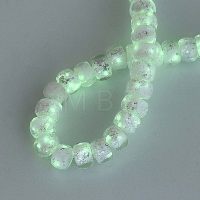 Luminous Handmade Silver Foil Glass Beads Strands FOIL-N029-02B-01-1