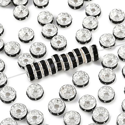 Brass Grade A Rhinestone Spacer Beads RB-A004-12-1