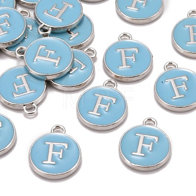 Platinum Plated Alloy Enamel Charms ENAM-S118-04F-P-1