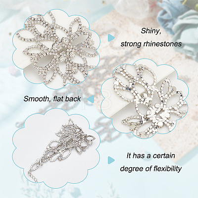 Fingerinspire 2Pcs Crystal Rhinestone Flower Link Bracelet BJEW-FG0001-02-1