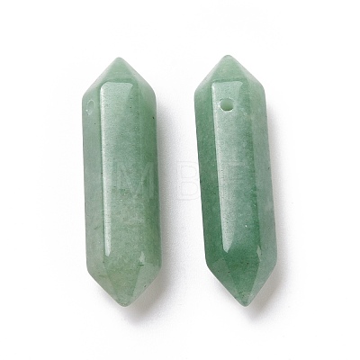 Natural Green Aventurine Double Terminal Pointed Pendants G-C007-02B-04-1