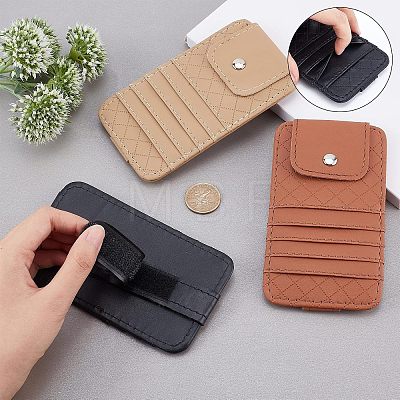 SUPERFINDINGS 3Pcs 3 Colors Imitation Leather Car Sun Visor Organizers AJEW-FH0002-74-1