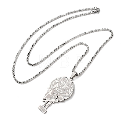 304 Stainless Steel Pendant Necklaces NJEW-B153-02B-P-1