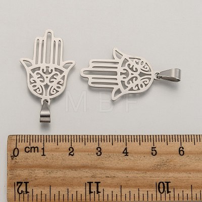 Non-Tarnish Hamsa Hand/Hand of Fatima/Hand of Miriam 304 Stainless Steel Pendants X-STAS-F016-18P-1